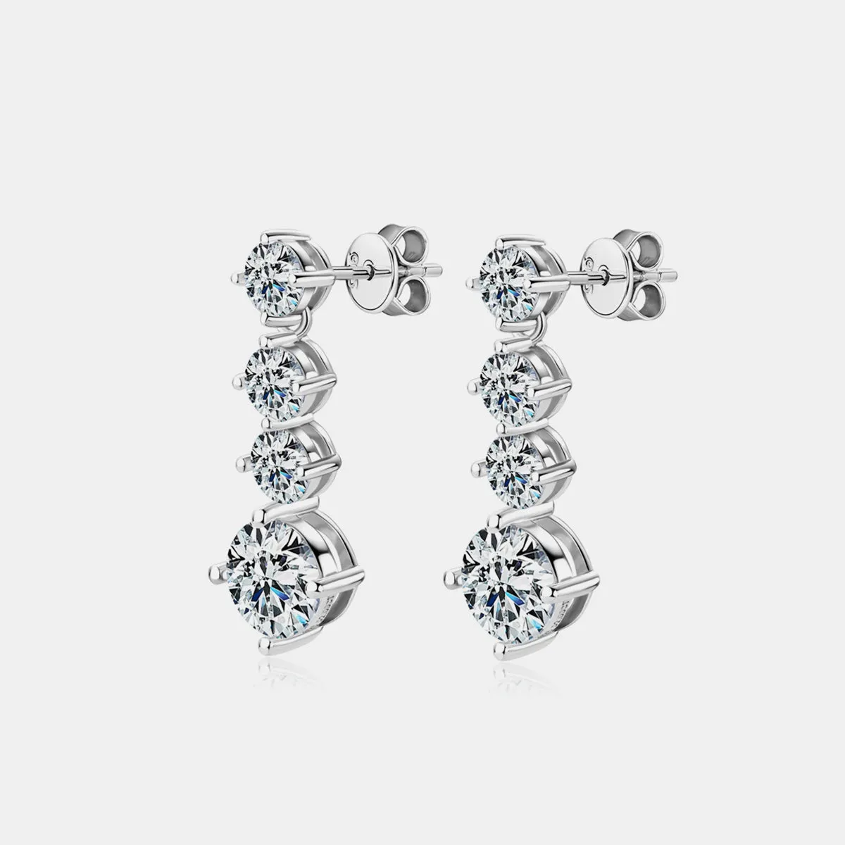925 Sterling Silver Jewelry 4 Carat Moissanite 925 Sterling Silver Earrings