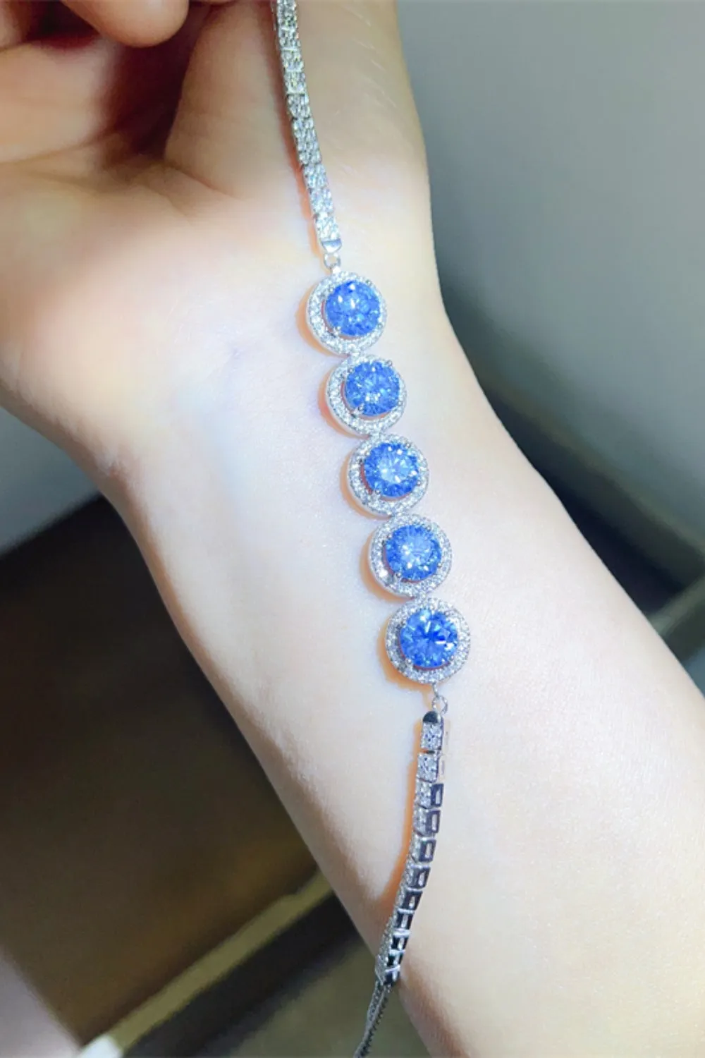 925 Sterling Silver Jewelry 5 Carat Moissanite 925 Sterling Silver Bracelet