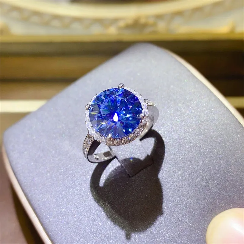 925 Sterling Silver Jewelry 5 Carat Moissanite 925 Sterling Silver Ring