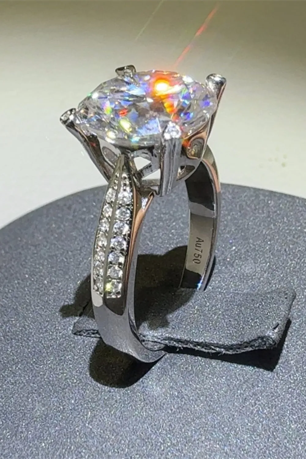 925 Sterling Silver Jewelry 5 Carat Moissanite 925 Sterling Silver Ring