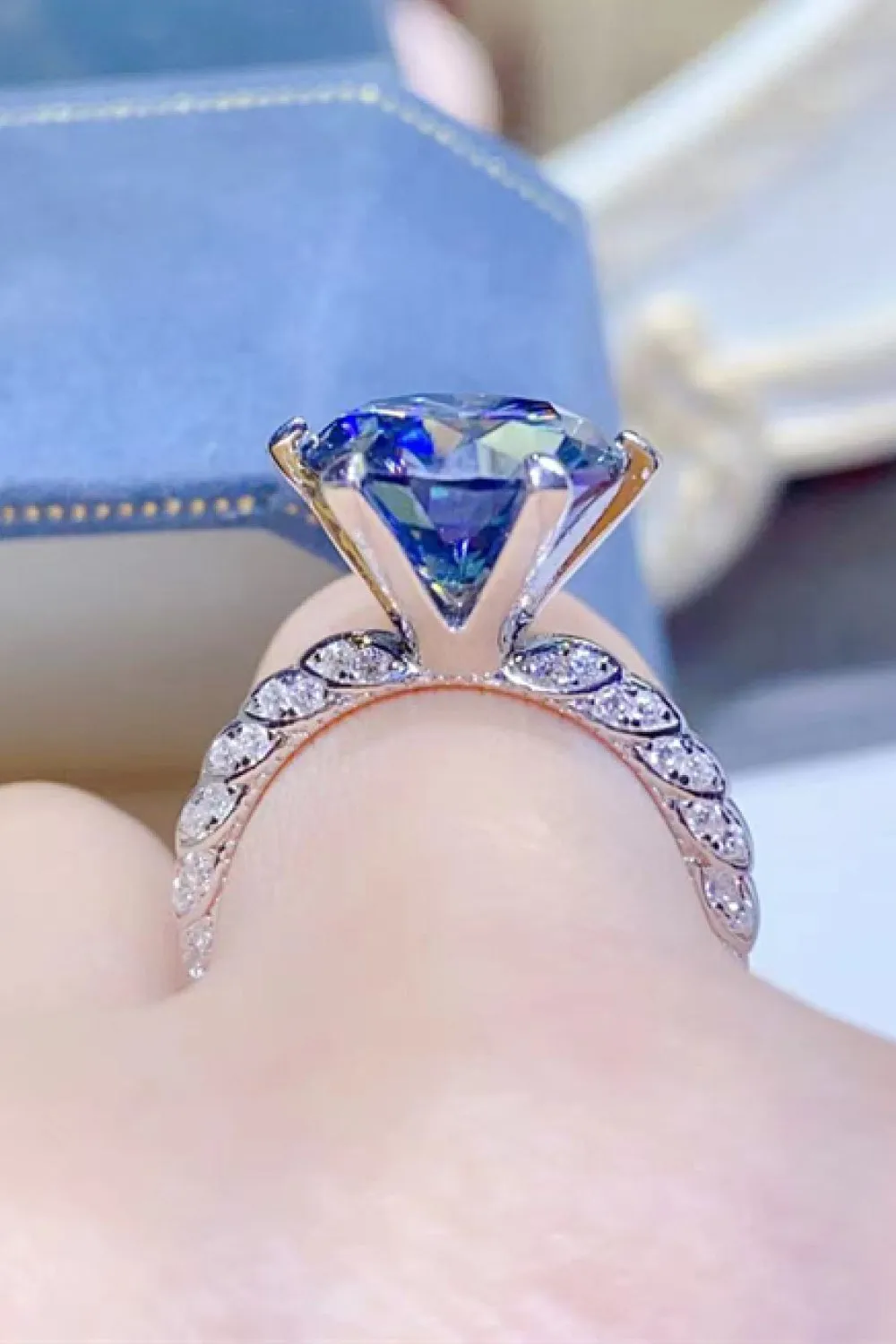 925 Sterling Silver Jewelry 5 Carat Moissanite 925 Sterling Silver Ring