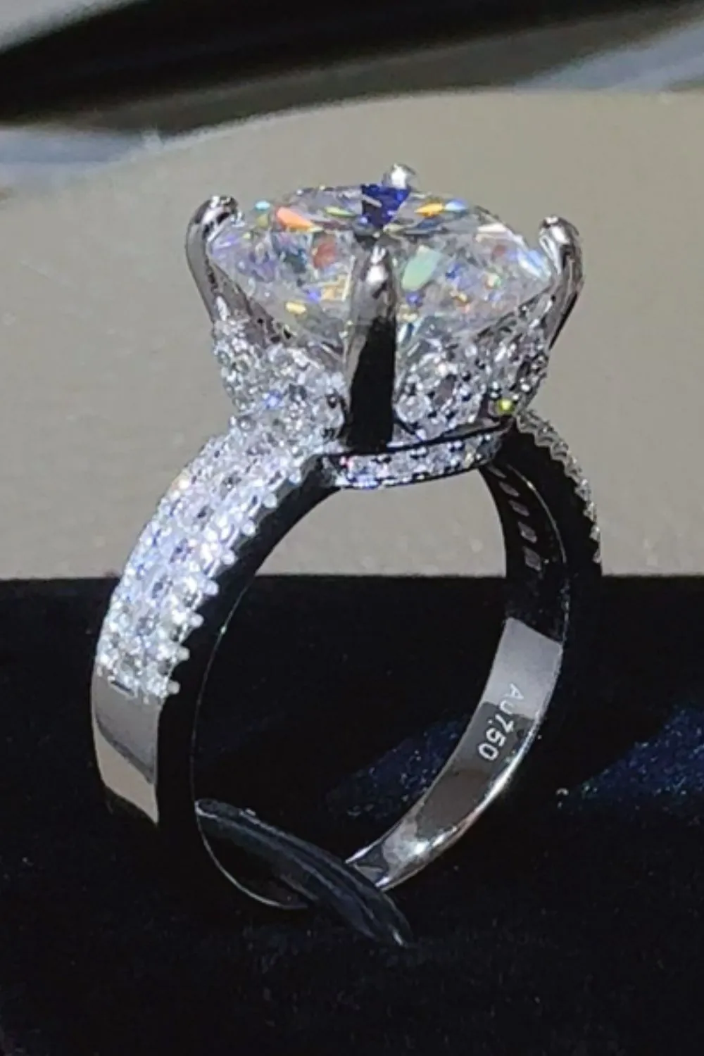 925 Sterling Silver Jewelry 5 Carat Moissanite 925 Sterling Silver Ring