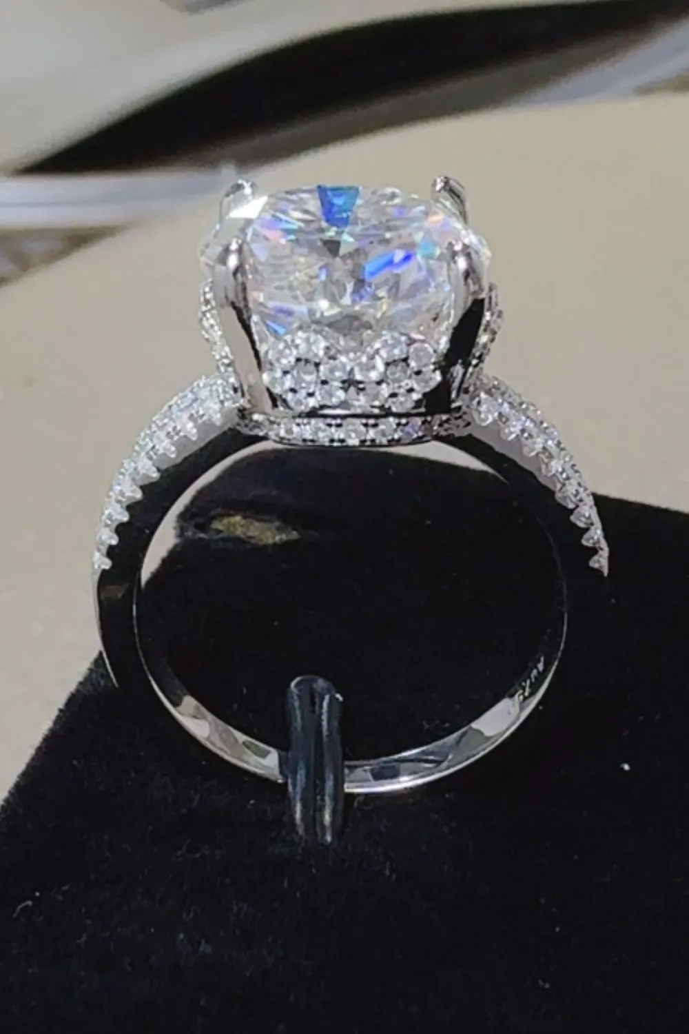 925 Sterling Silver Jewelry 5 Carat Moissanite 925 Sterling Silver Ring