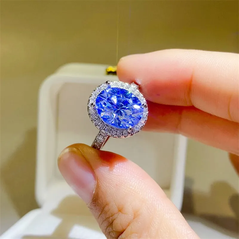 925 Sterling Silver Jewelry 5 Carat Moissanite 925 Sterling Silver Ring