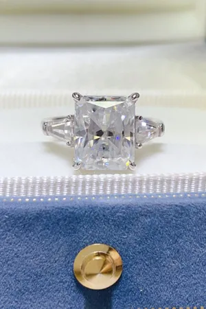 925 Sterling Silver Jewelry 5 Carat Moissanite 925 Sterling Silver Ring