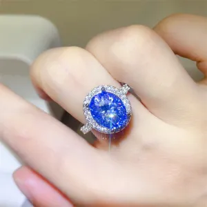 925 Sterling Silver Jewelry 5 Carat Moissanite 925 Sterling Silver Ring