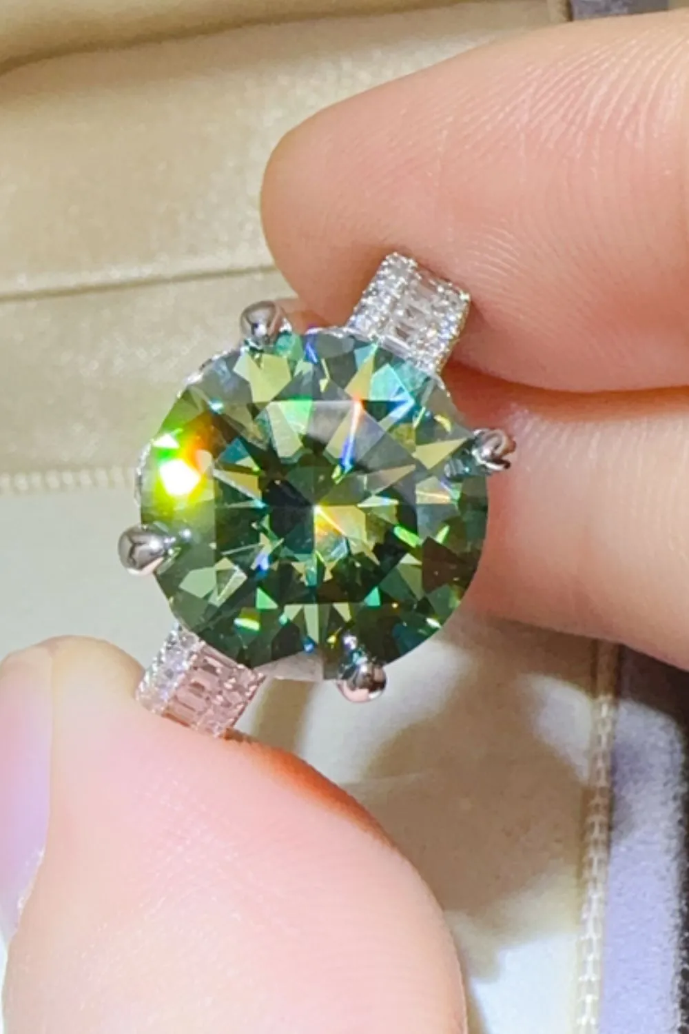 925 Sterling Silver Jewelry 5 Carat Moissanite 925 Sterling Silver Ring