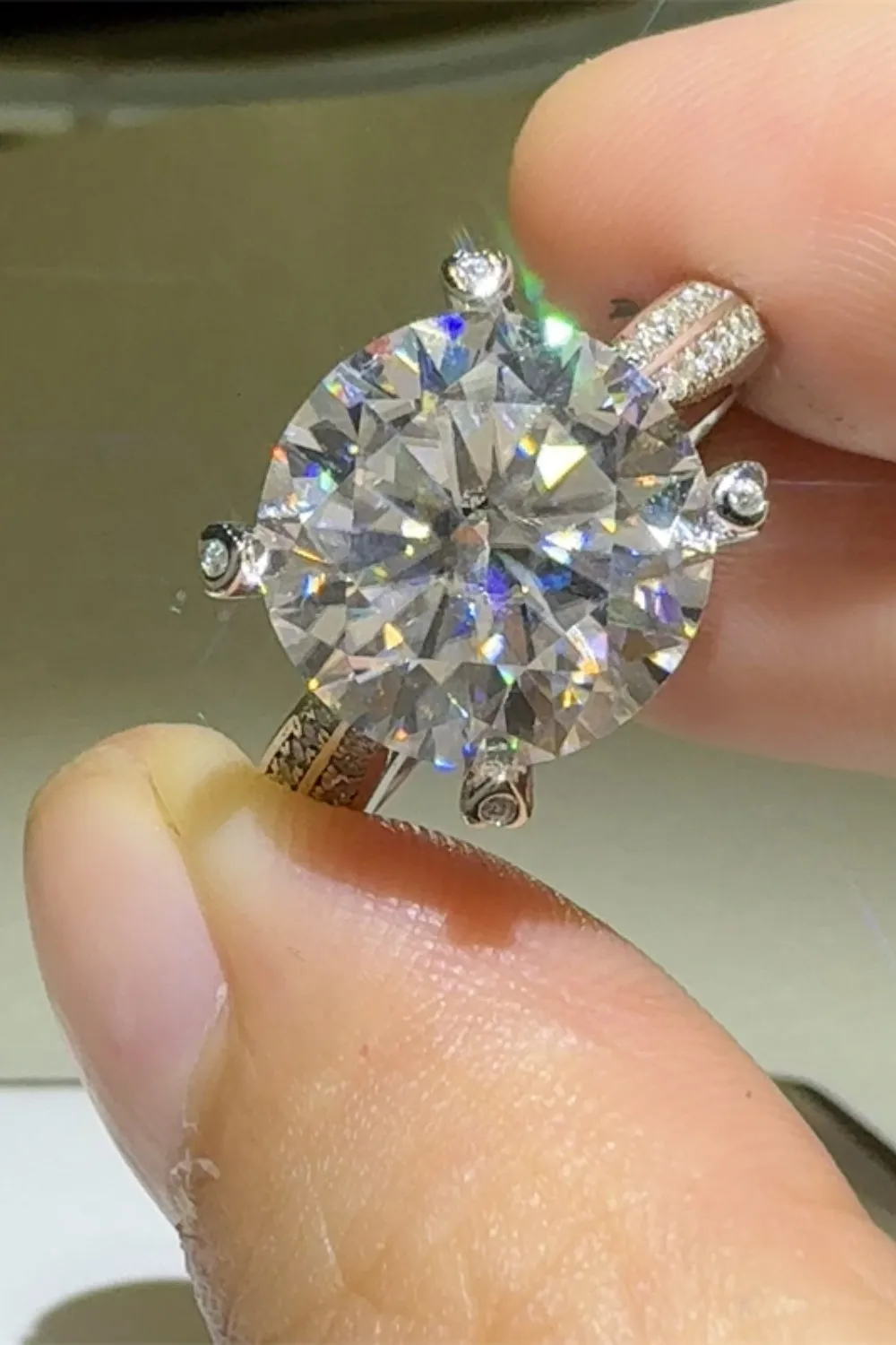 925 Sterling Silver Jewelry 5 Carat Moissanite 925 Sterling Silver Ring