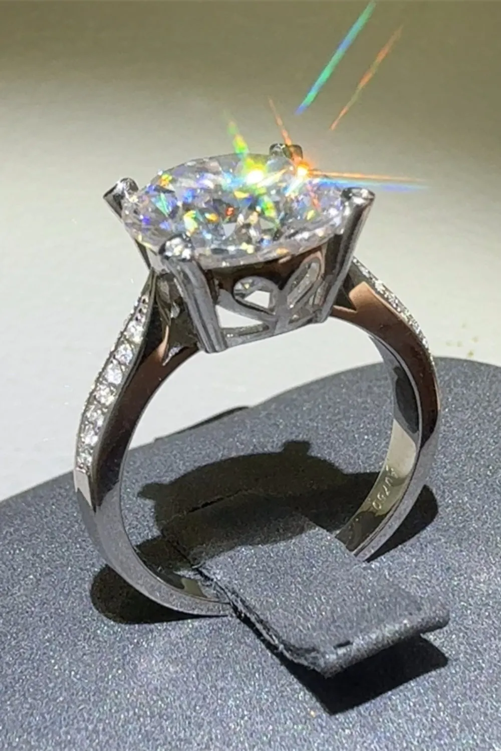 925 Sterling Silver Jewelry 5 Carat Moissanite 925 Sterling Silver Ring