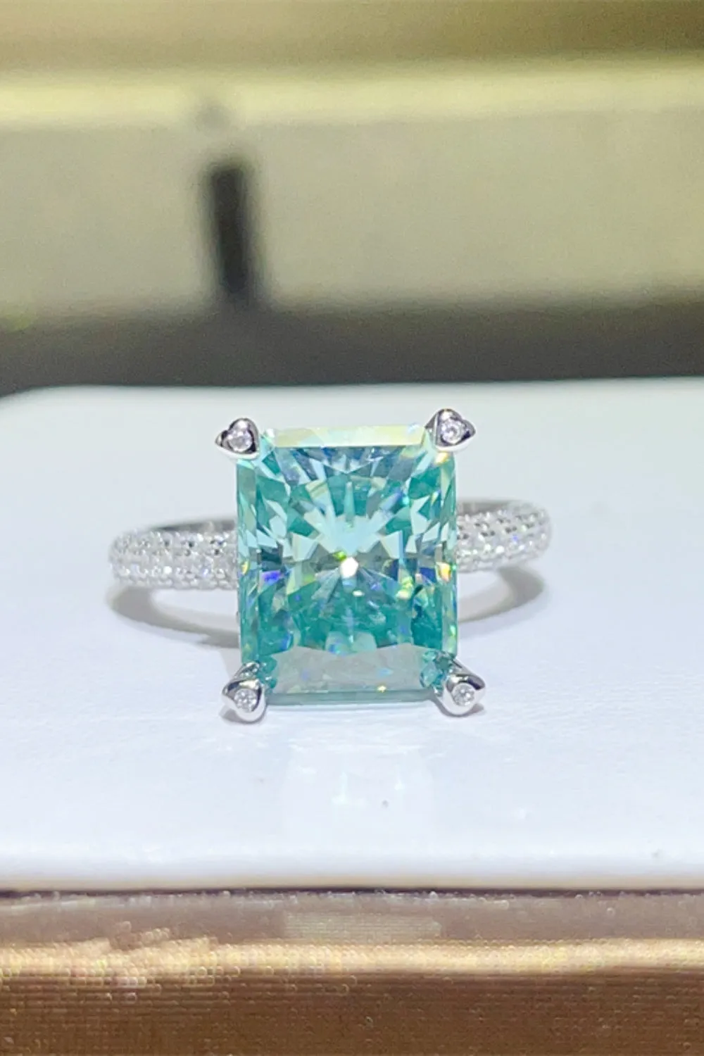 925 Sterling Silver Jewelry 5 Carat Moissanite 925 Sterling Silver Ring