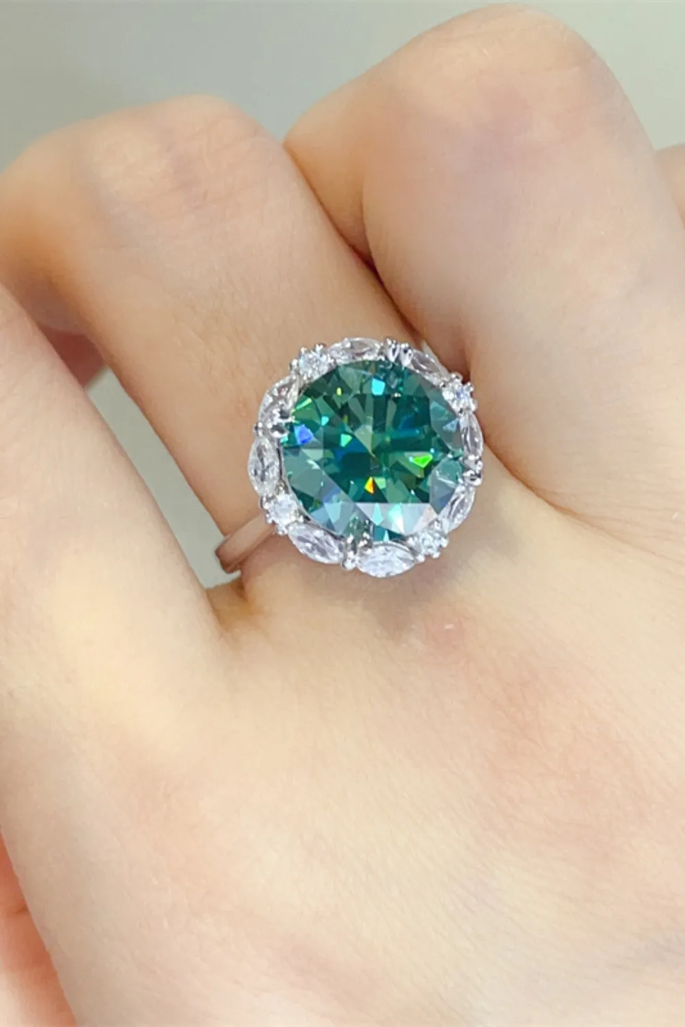 925 Sterling Silver Jewelry 5 Carat Moissanite 925 Sterling Silver Ring