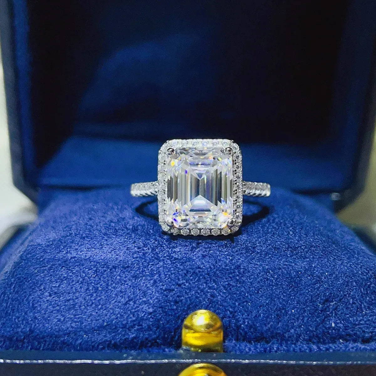 925 Sterling Silver Jewelry 5 Carat Moissanite 925 Sterling Silver Ring