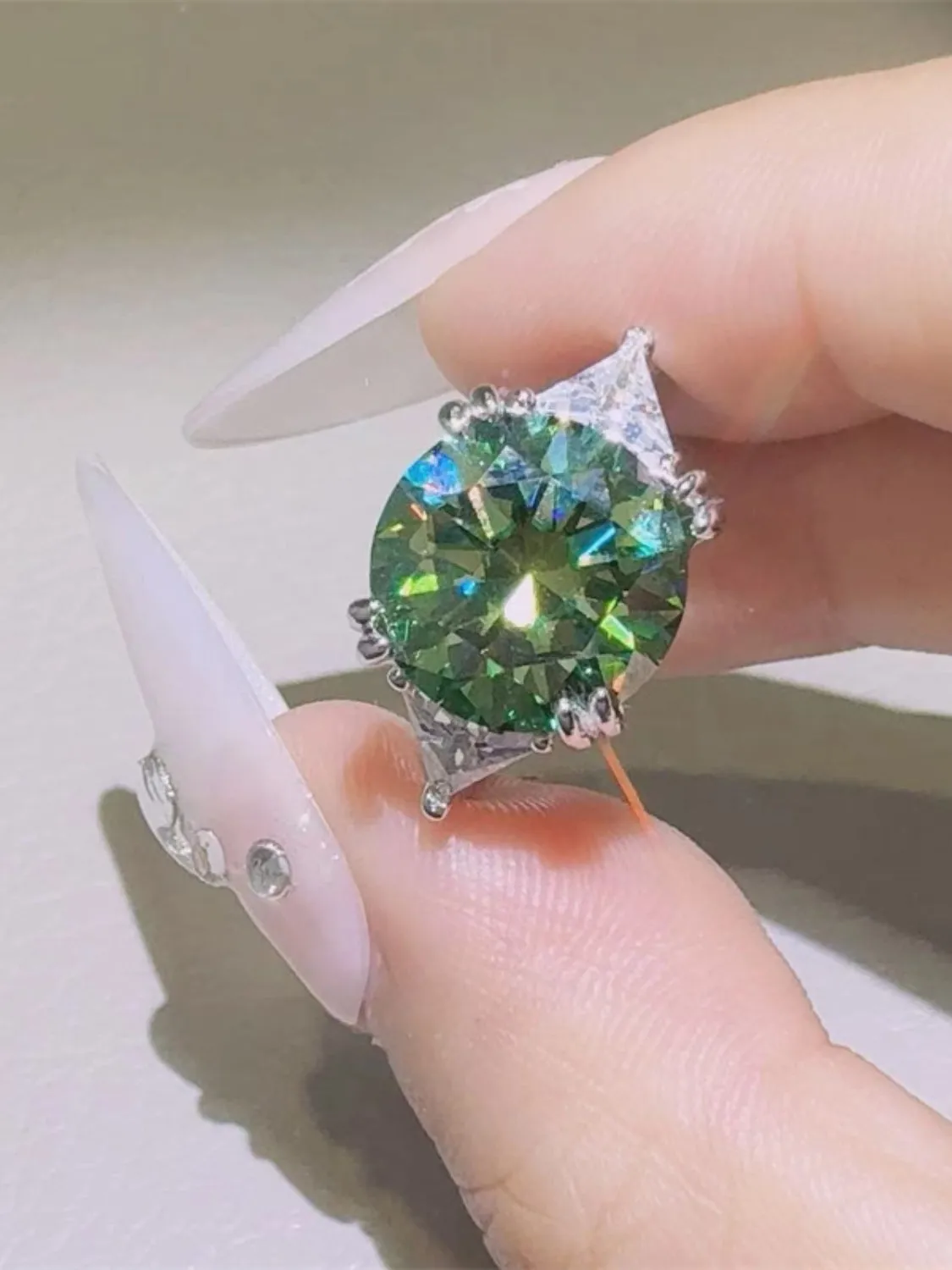 925 Sterling Silver Jewelry 5 Carat Moissanite 925 Sterling Silver Ring