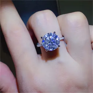 925 Sterling Silver Jewelry 5 Carat Moissanite 925 Sterling Silver Ring