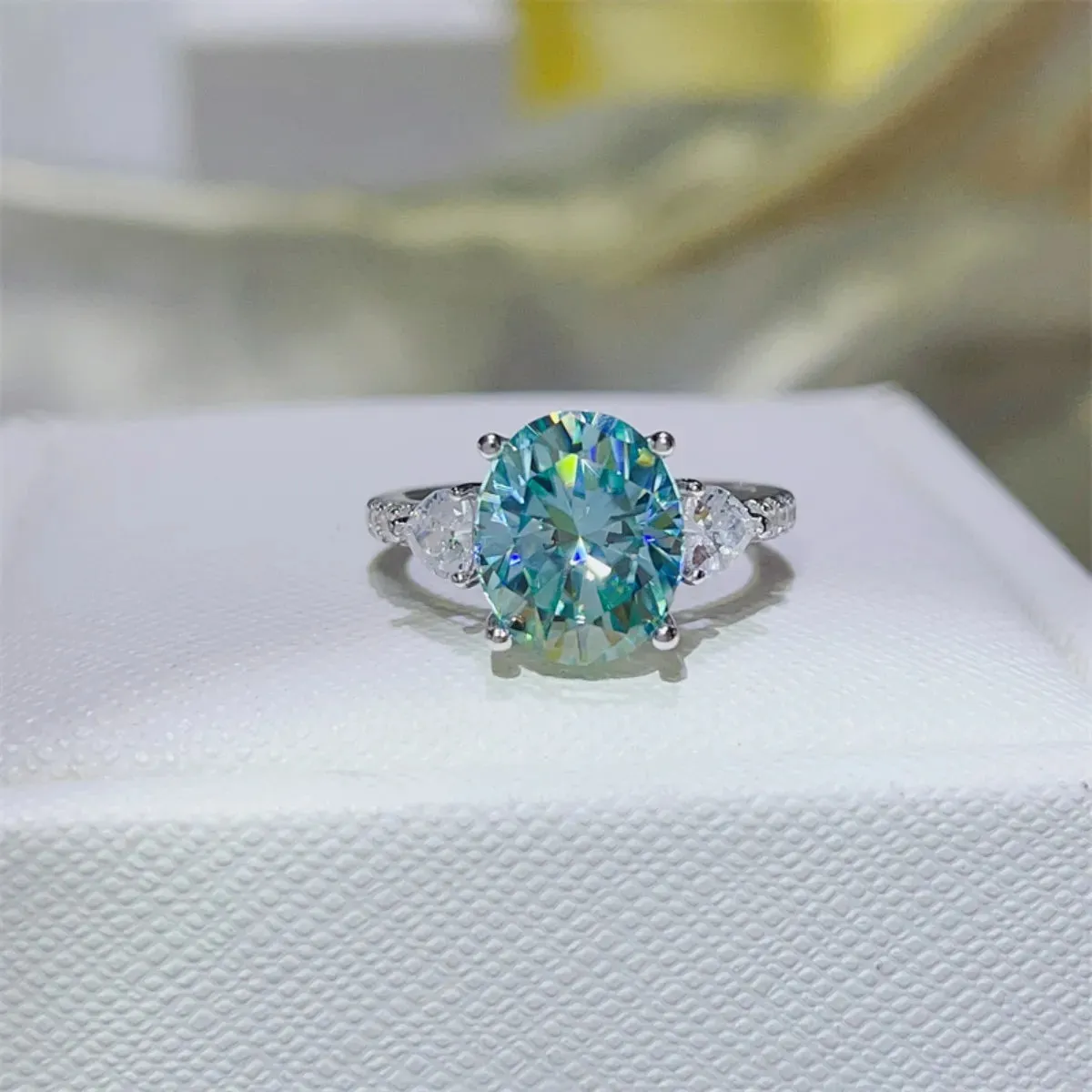 925 Sterling Silver Jewelry 5 Carat Moissanite 925 Sterling Silver Ring