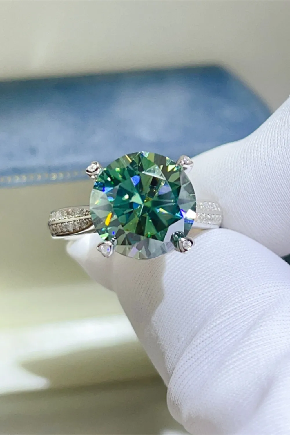 925 Sterling Silver Jewelry 5 Carat Moissanite 925 Sterling Silver Ring