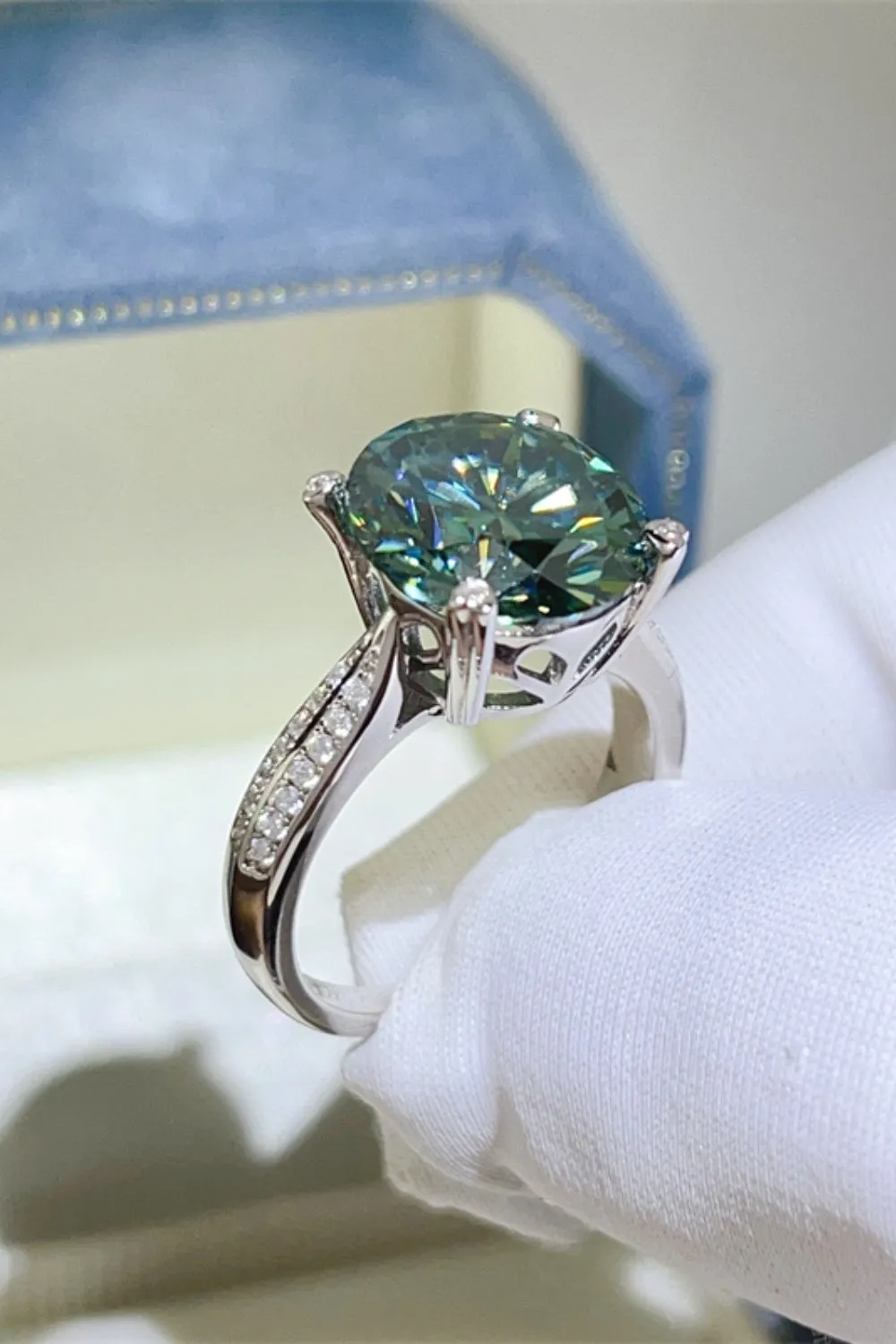 925 Sterling Silver Jewelry 5 Carat Moissanite 925 Sterling Silver Ring