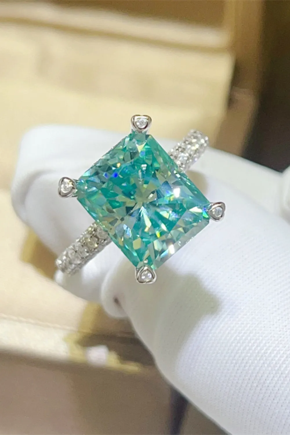 925 Sterling Silver Jewelry 5 Carat Moissanite 925 Sterling Silver Ring