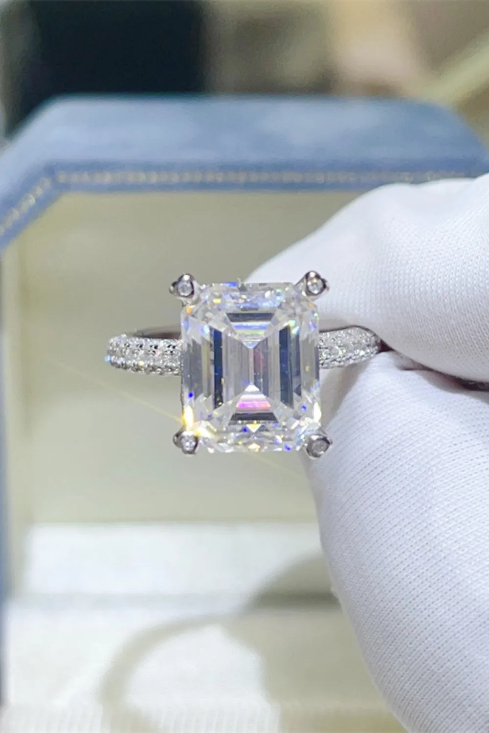 925 Sterling Silver Jewelry 5 Carat Moissanite 925 Sterling Silver Ring