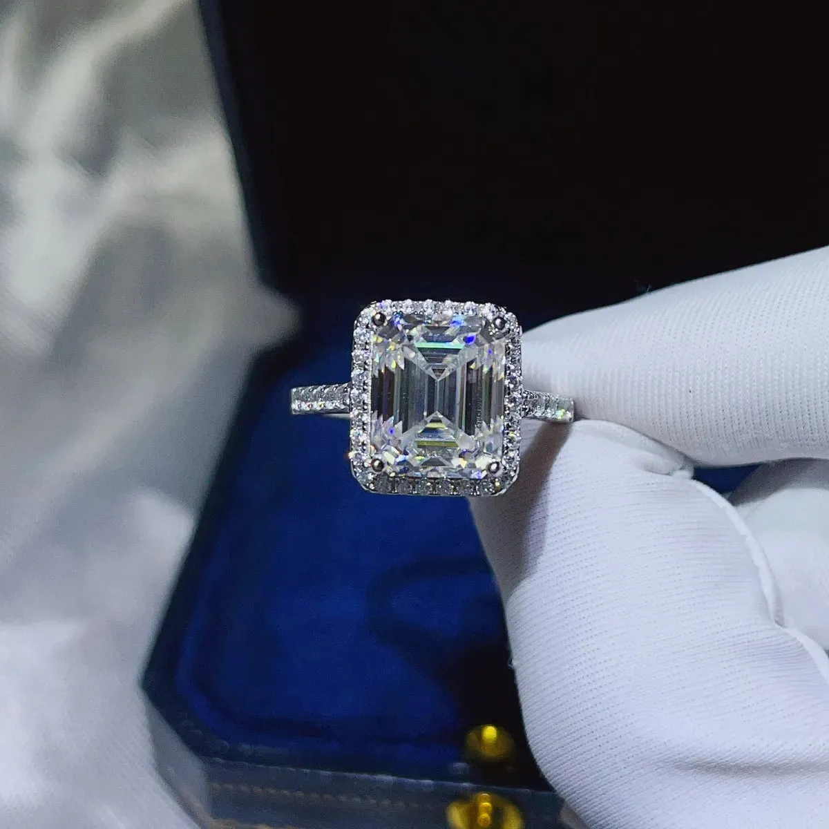 925 Sterling Silver Jewelry 5 Carat Moissanite 925 Sterling Silver Ring