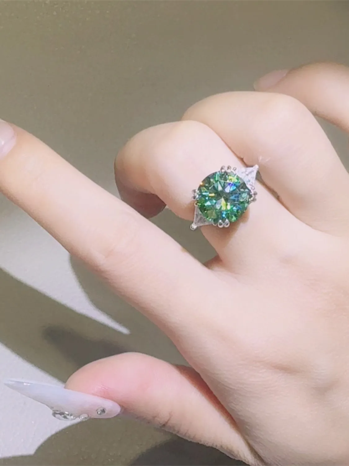 925 Sterling Silver Jewelry 5 Carat Moissanite 925 Sterling Silver Ring