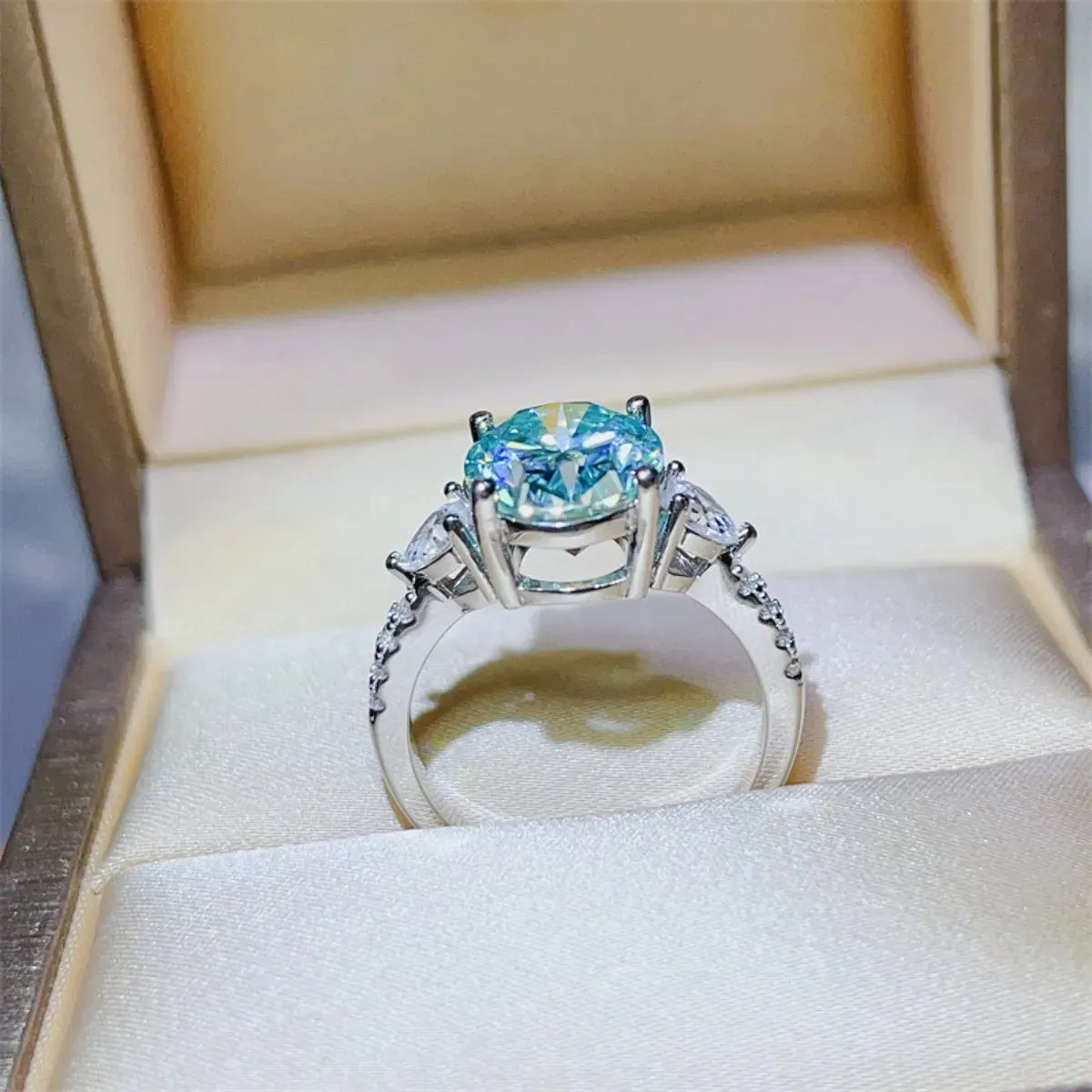 925 Sterling Silver Jewelry 5 Carat Moissanite 925 Sterling Silver Ring