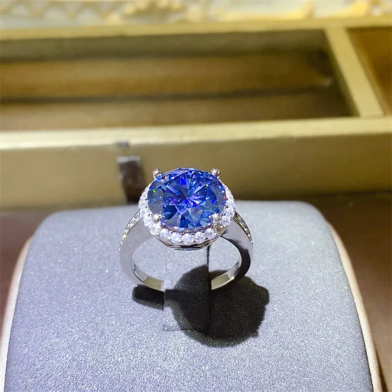925 Sterling Silver Jewelry 5 Carat Moissanite 925 Sterling Silver Ring