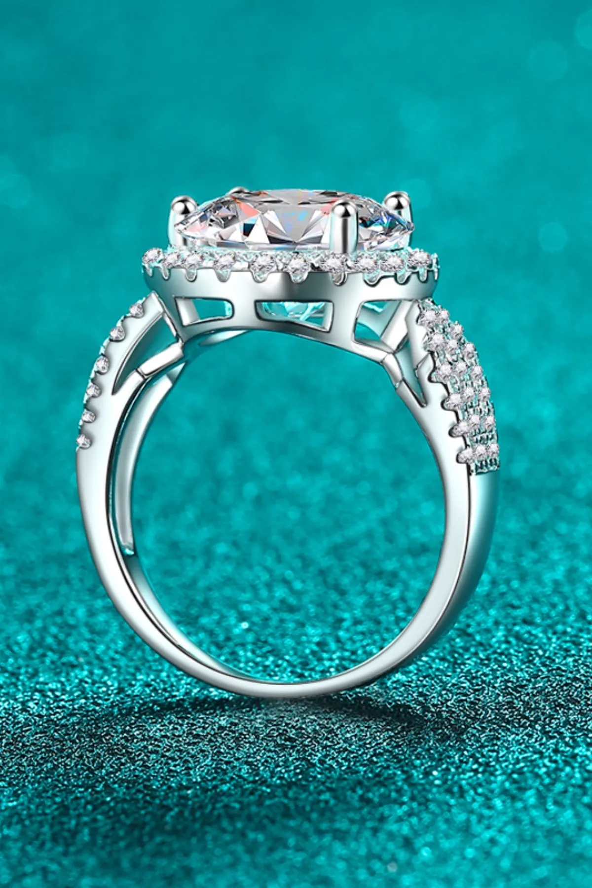 925 Sterling Silver Jewelry 5 Carat Moissanite 925 Sterling Silver Ring