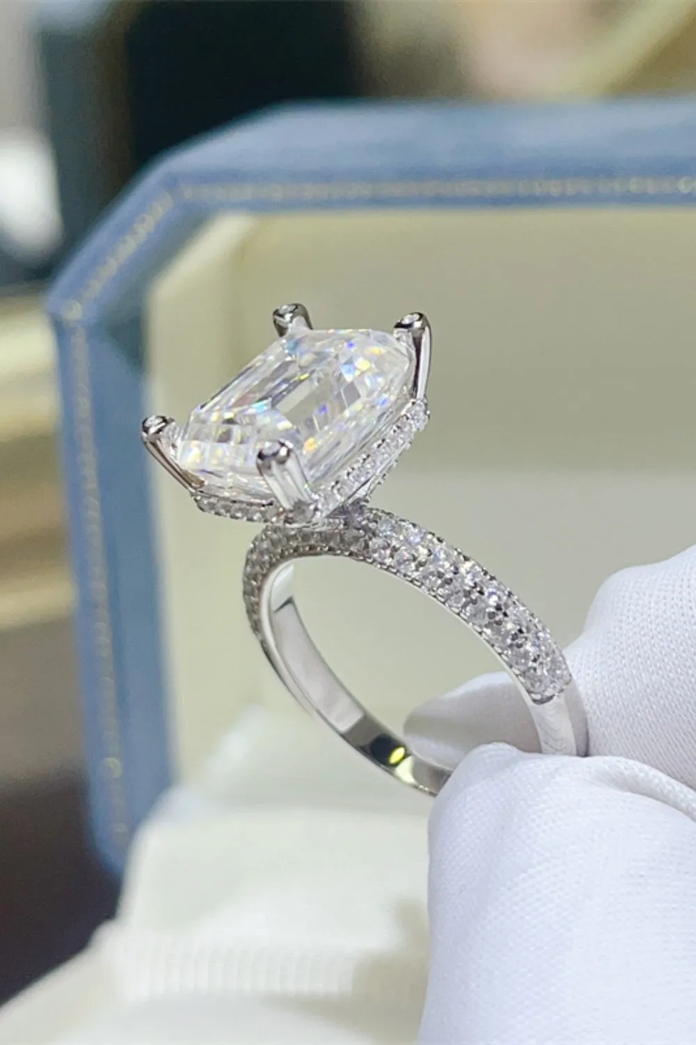 925 Sterling Silver Jewelry 5 Carat Moissanite 925 Sterling Silver Ring