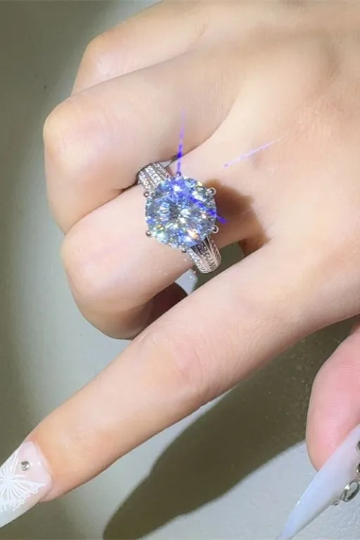 925 Sterling Silver Jewelry 5 Carat Moissanite 925 Sterling Silver Ring