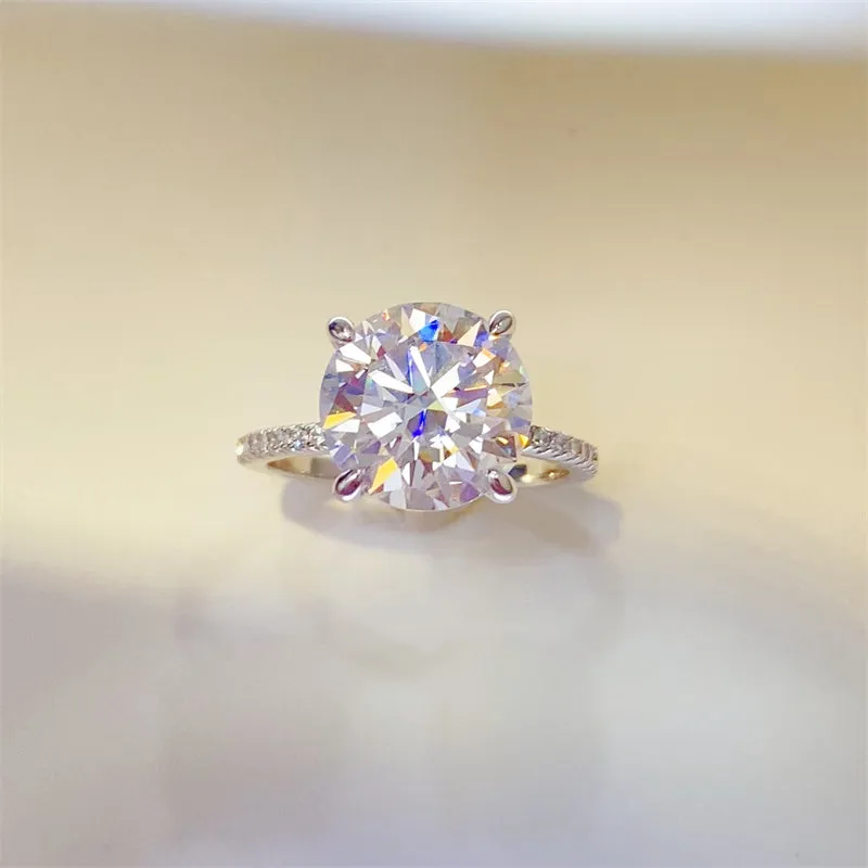 925 Sterling Silver Jewelry 5 Carat Moissanite 925 Sterling Silver Ring