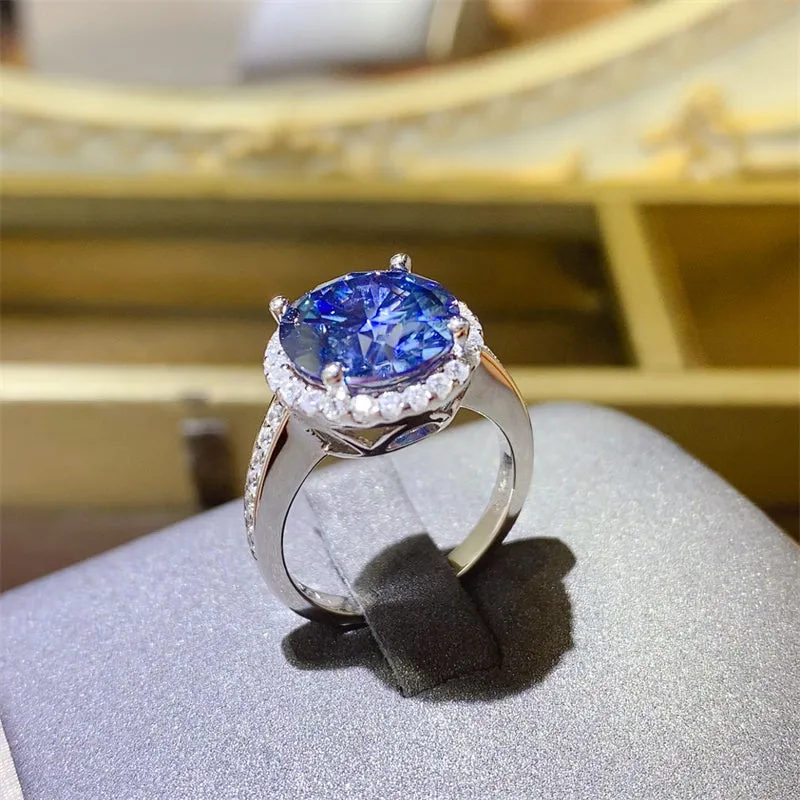 925 Sterling Silver Jewelry 5 Carat Moissanite 925 Sterling Silver Ring