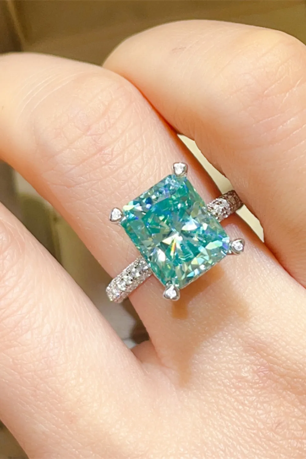 925 Sterling Silver Jewelry 5 Carat Moissanite 925 Sterling Silver Ring