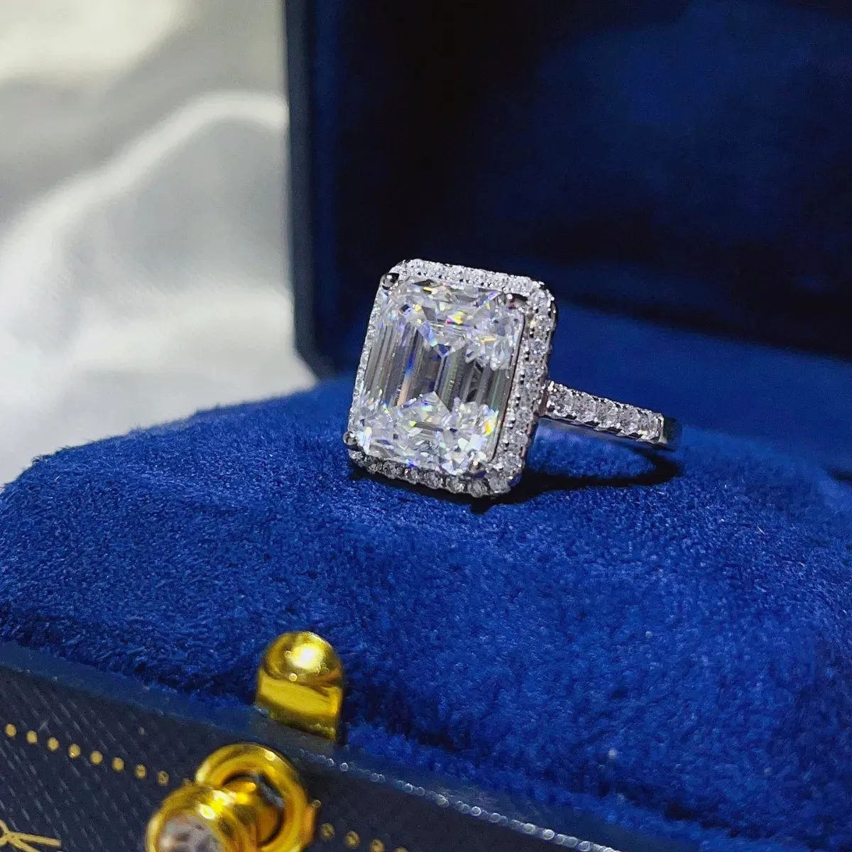 925 Sterling Silver Jewelry 5 Carat Moissanite 925 Sterling Silver Ring