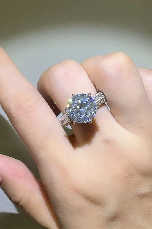 925 Sterling Silver Jewelry 5 Carat Moissanite 925 Sterling Silver Ring