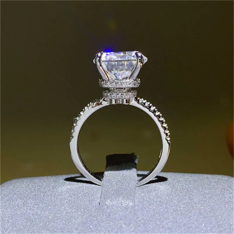 925 Sterling Silver Jewelry 5 Carat Moissanite 925 Sterling Silver Ring