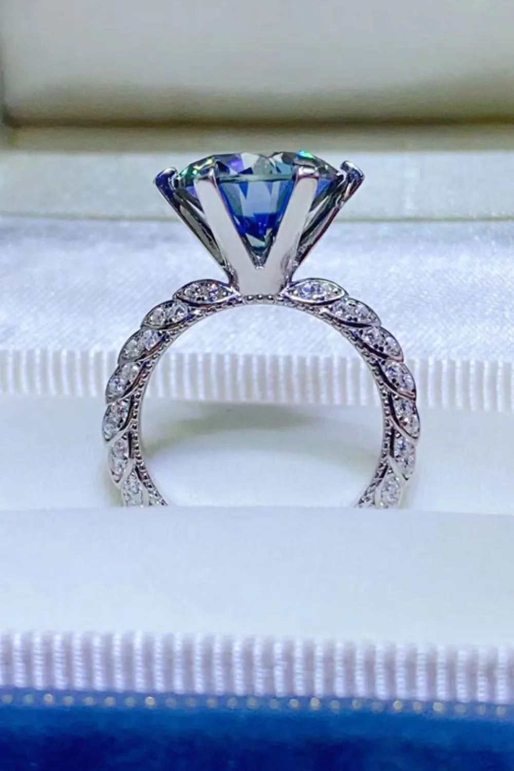 925 Sterling Silver Jewelry 5 Carat Moissanite 925 Sterling Silver Ring