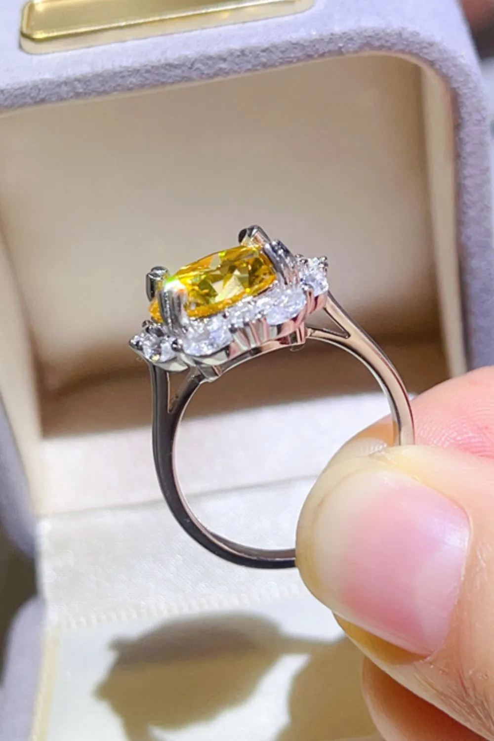 925 Sterling Silver Jewelry 5 Carat Moissanite 925 Sterling Silver Ring