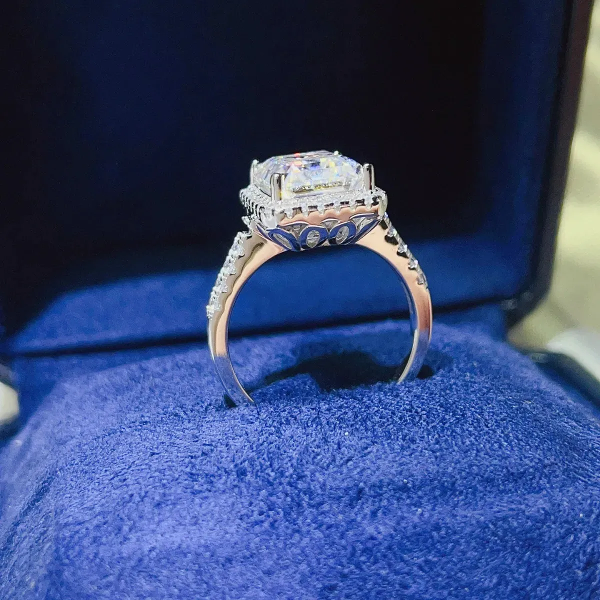 925 Sterling Silver Jewelry 5 Carat Moissanite 925 Sterling Silver Ring