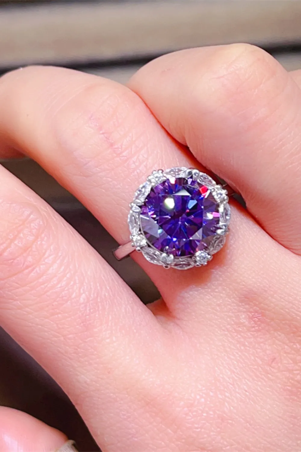 925 Sterling Silver Jewelry 5 Carat Moissanite 925 Sterling Silver Ring