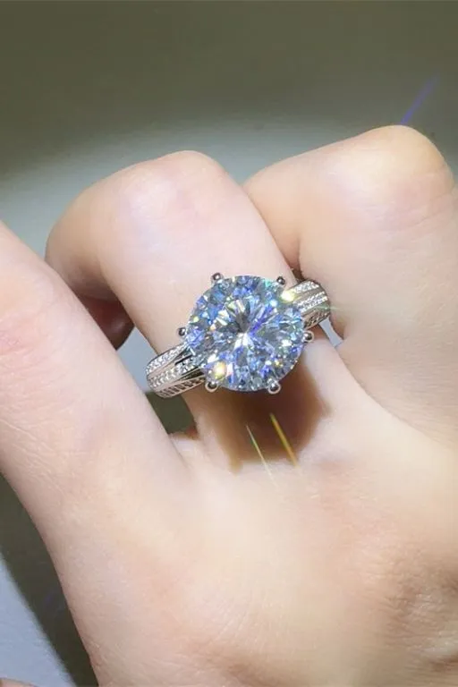 925 Sterling Silver Jewelry 5 Carat Moissanite 925 Sterling Silver Ring