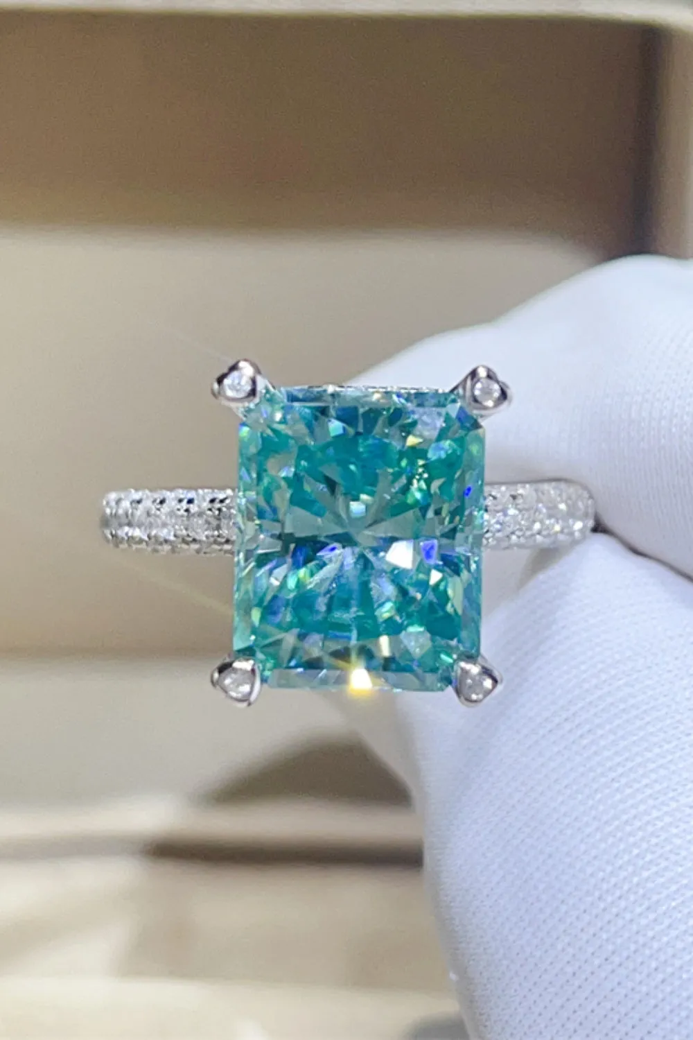 925 Sterling Silver Jewelry 5 Carat Moissanite 925 Sterling Silver Ring