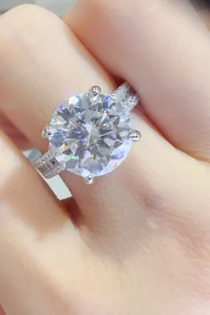 925 Sterling Silver Jewelry 5 Carat Moissanite 925 Sterling Silver Ring