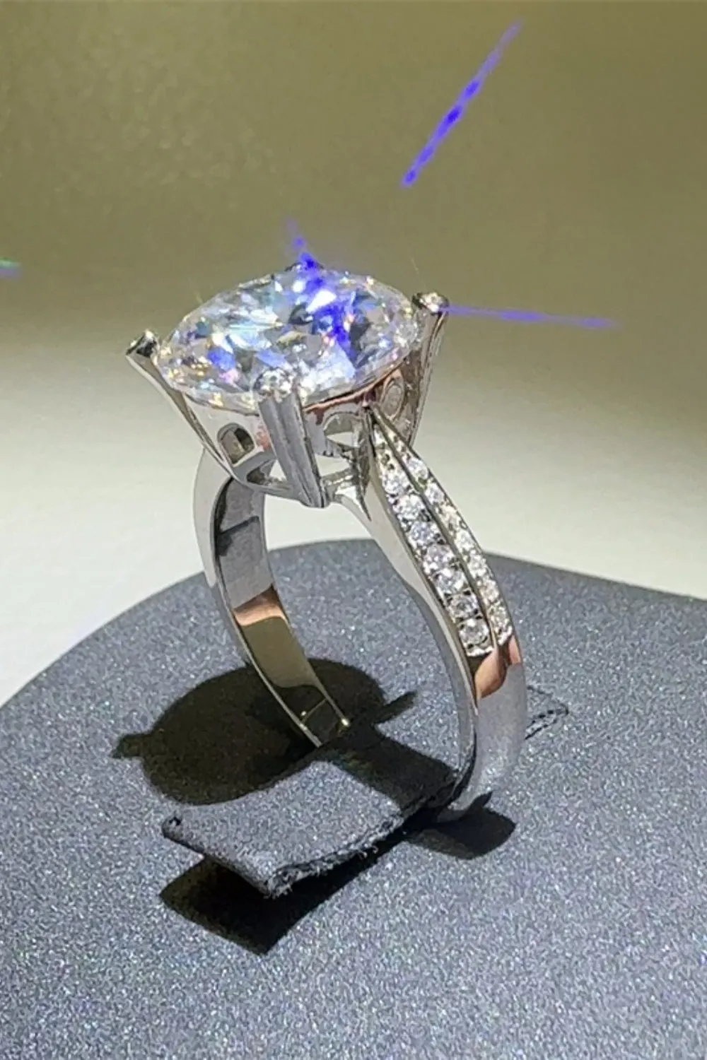 925 Sterling Silver Jewelry 5 Carat Moissanite 925 Sterling Silver Ring