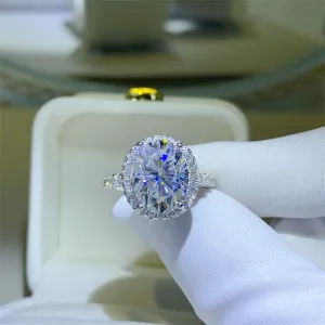 925 Sterling Silver Jewelry 5 Carat Moissanite 925 Sterling Silver Ring
