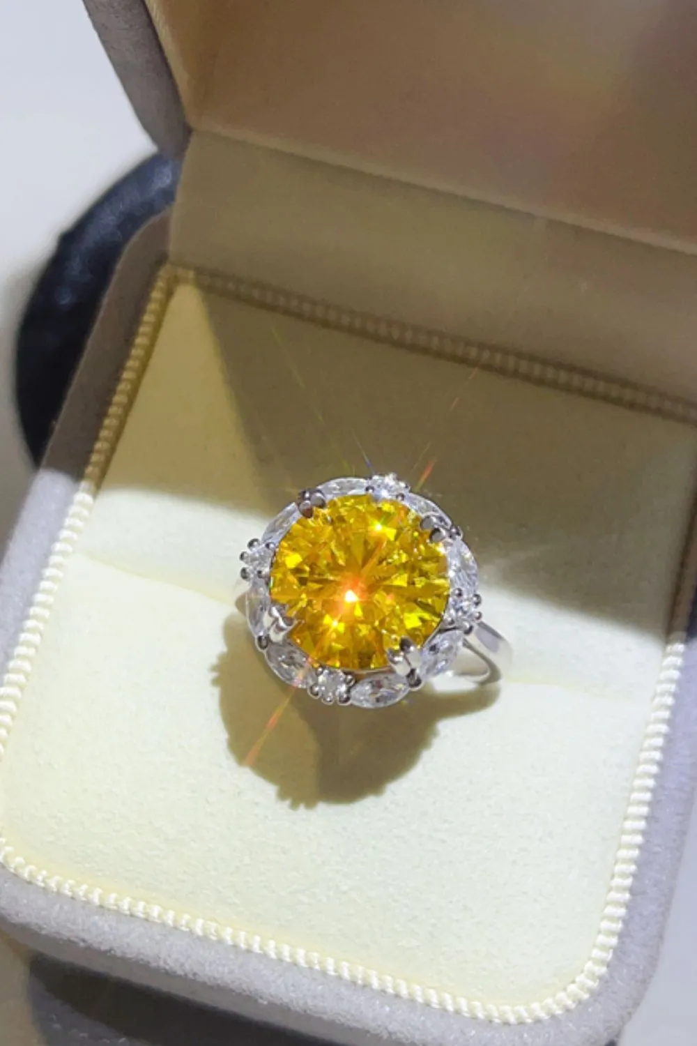 925 Sterling Silver Jewelry 5 Carat Moissanite 925 Sterling Silver Ring