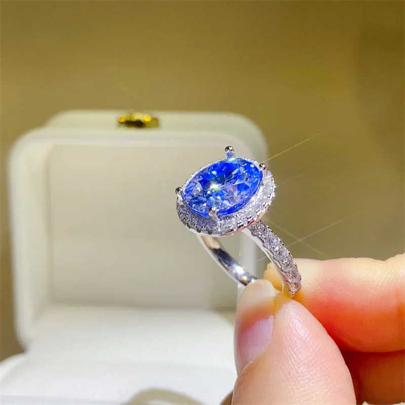 925 Sterling Silver Jewelry 5 Carat Moissanite 925 Sterling Silver Ring