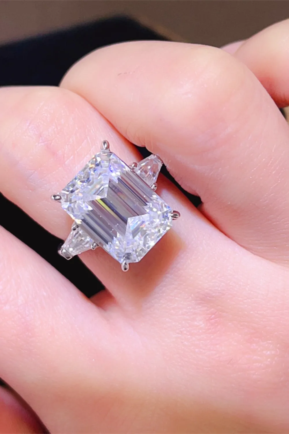 925 Sterling Silver Jewelry 5 Carat Moissanite 925 Sterling Silver Ring