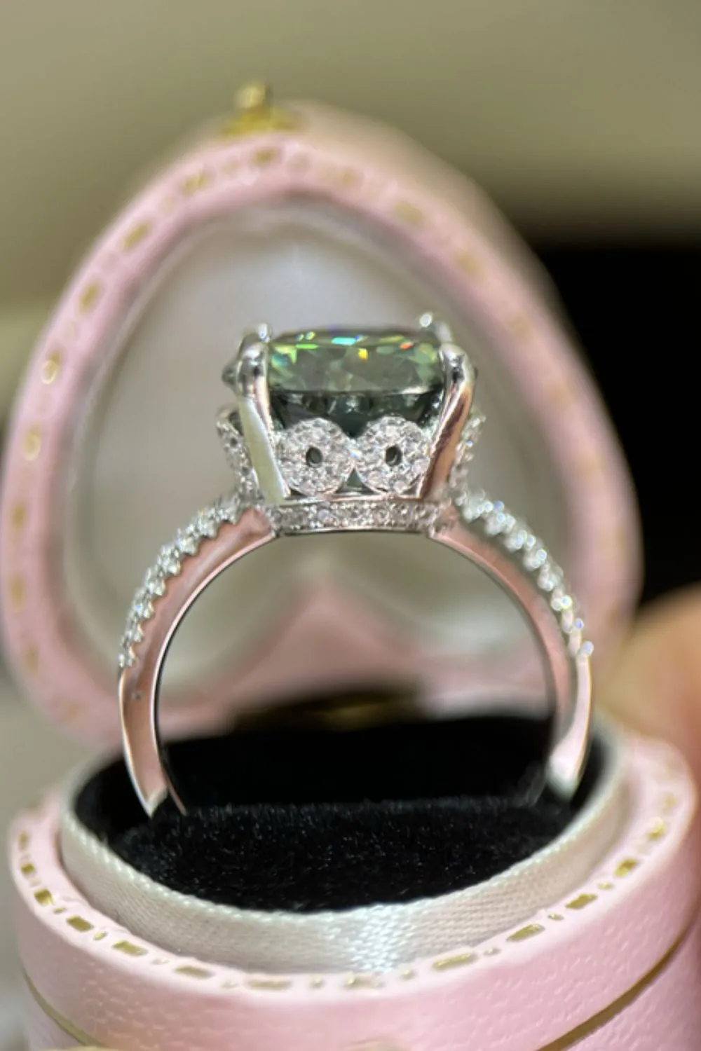925 Sterling Silver Jewelry 5 Carat Moissanite 925 Sterling Silver Ring