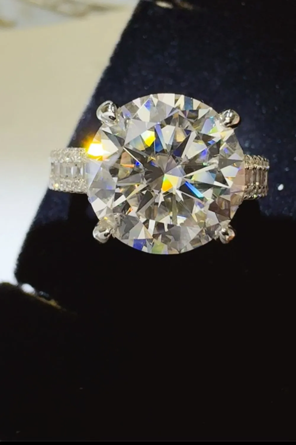 925 Sterling Silver Jewelry 5 Carat Moissanite 925 Sterling Silver Ring